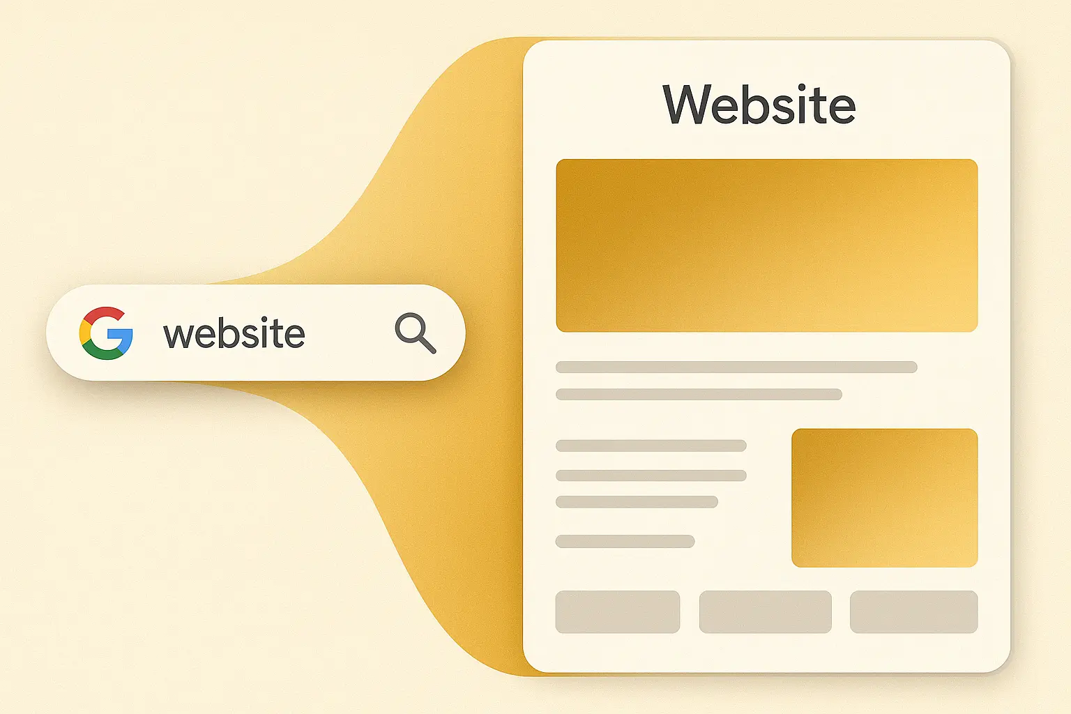 google search transforming into a website concept design