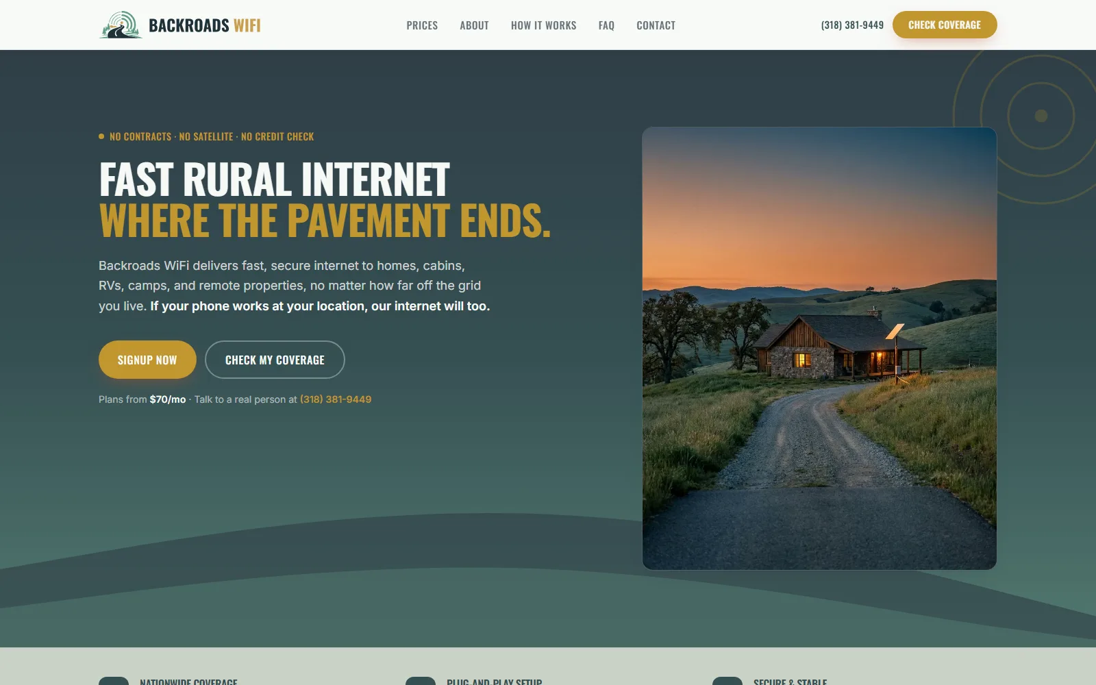 Backroads WiFi homepage hero