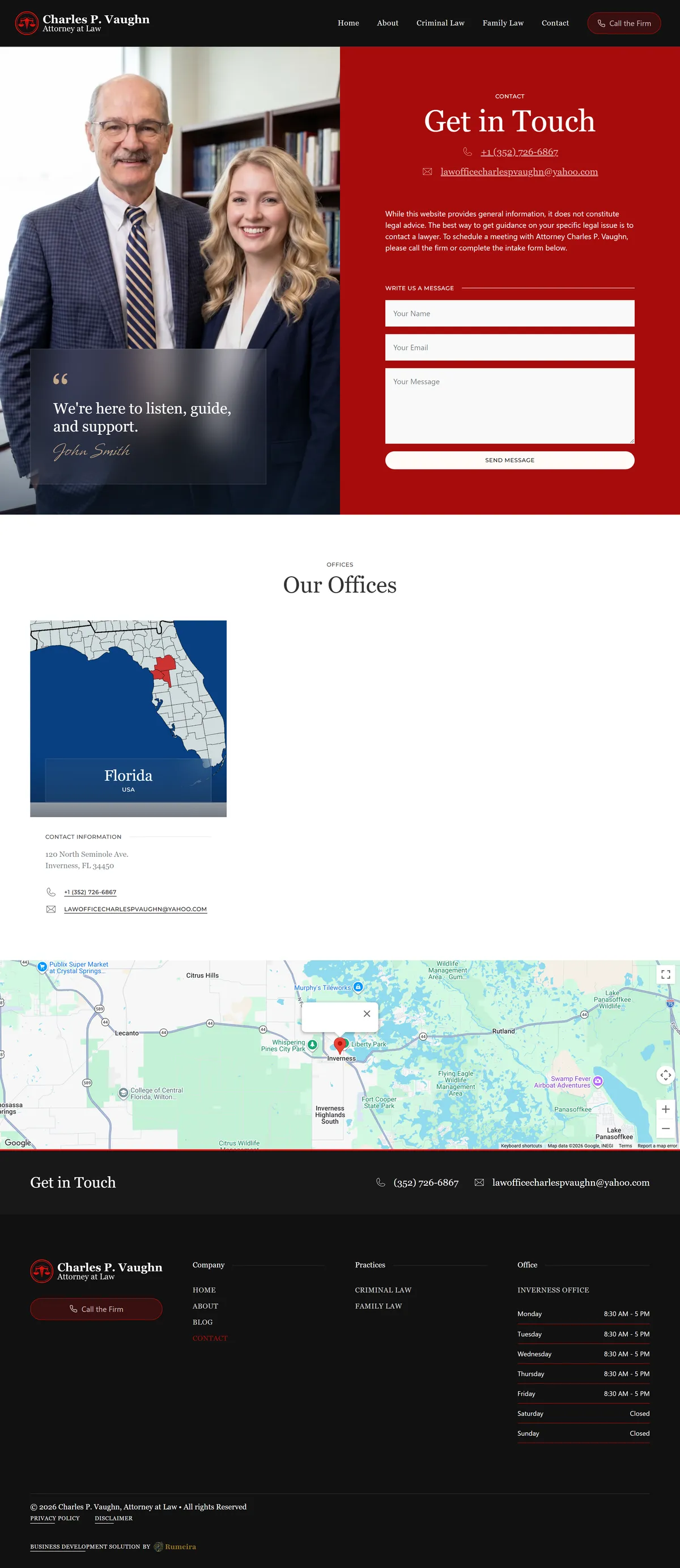 Charles P. Vaughn -Contact page