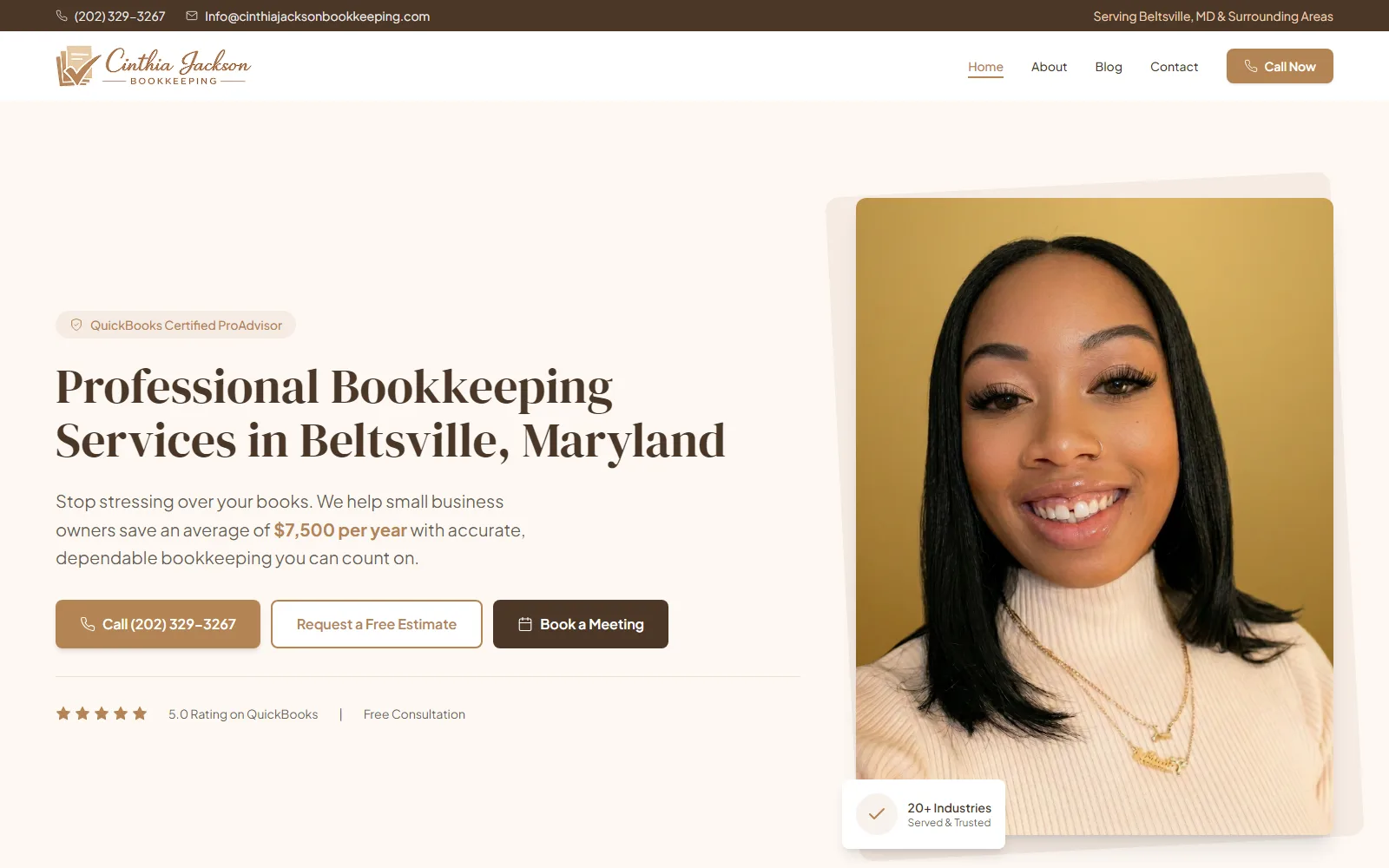 Cinthia Jackson Bookkeeping homepage hero