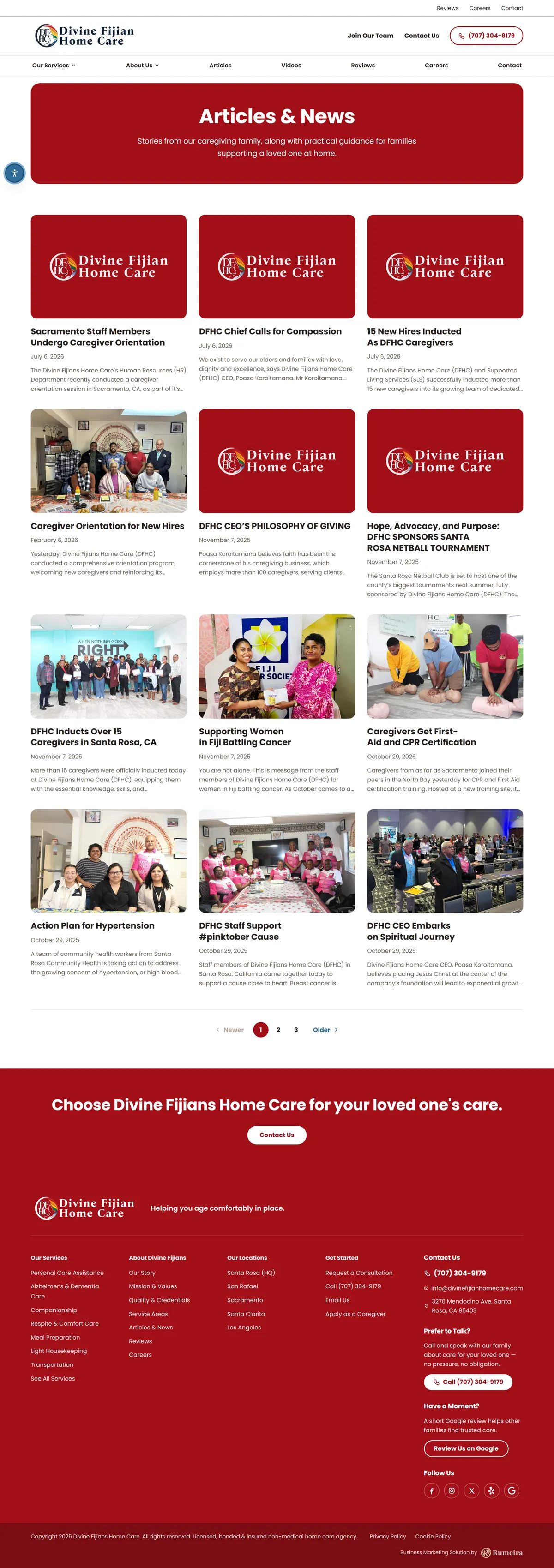 Divine Fijians Home Care, Articles & News page