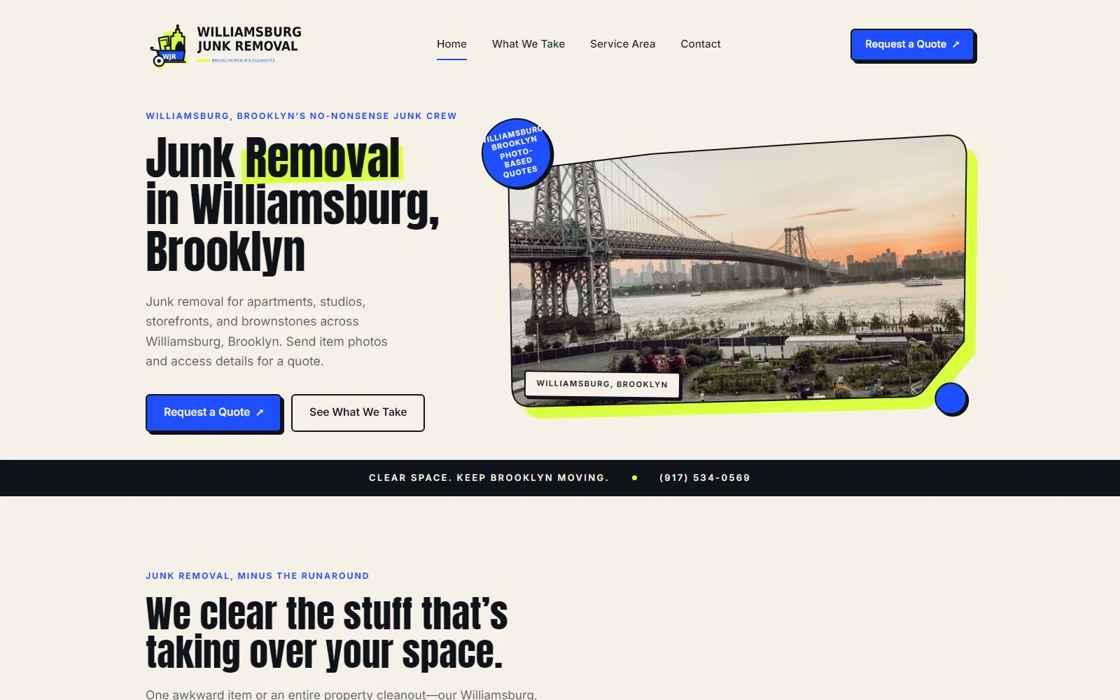 Junk Removal in Williamsburg, Brooklyn homepage hero
