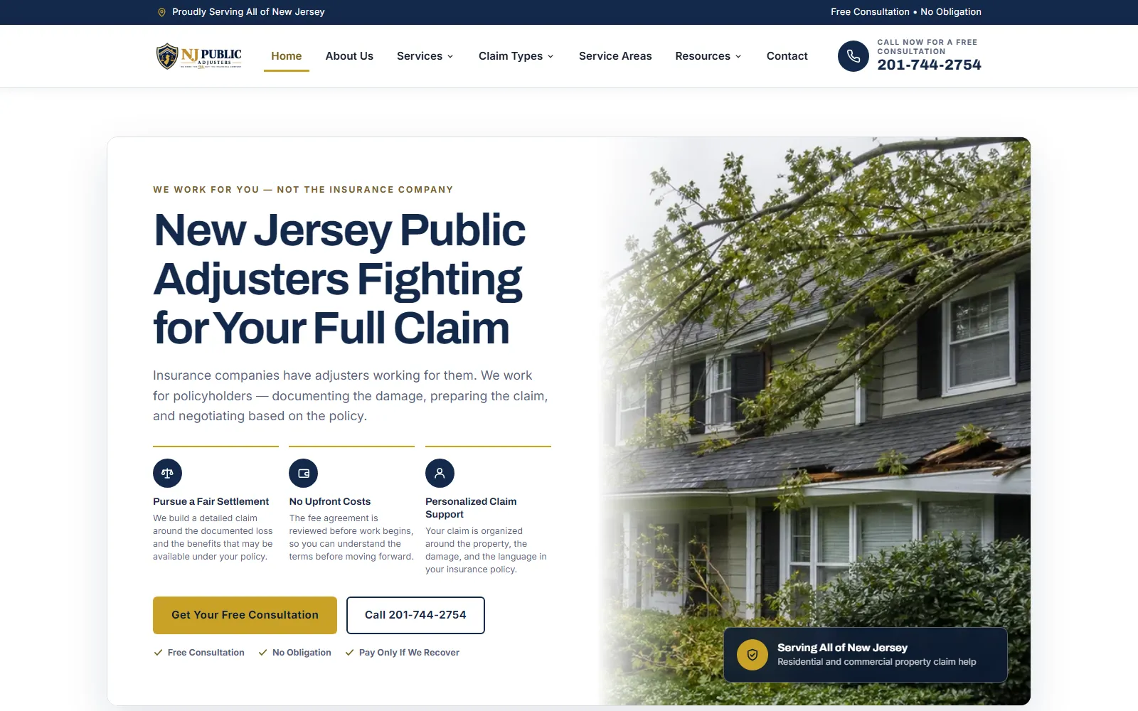New Jersey Public Adjuster homepage hero