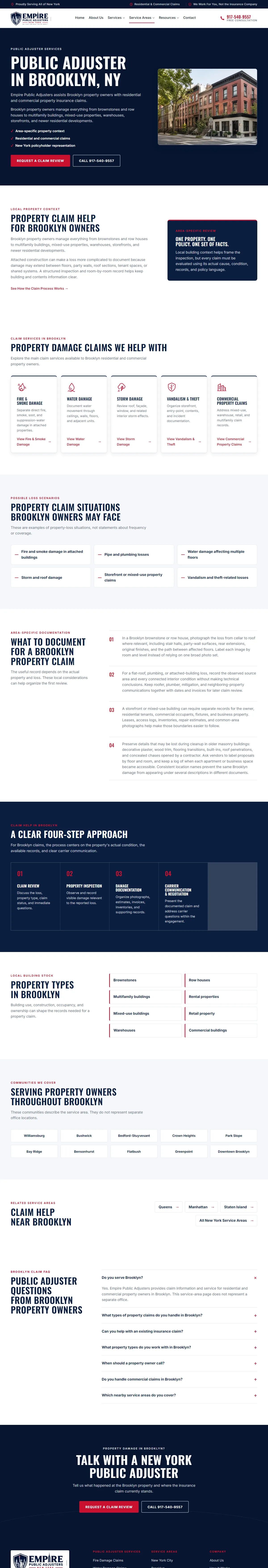 Empire Public Adjusters, Brooklyn page