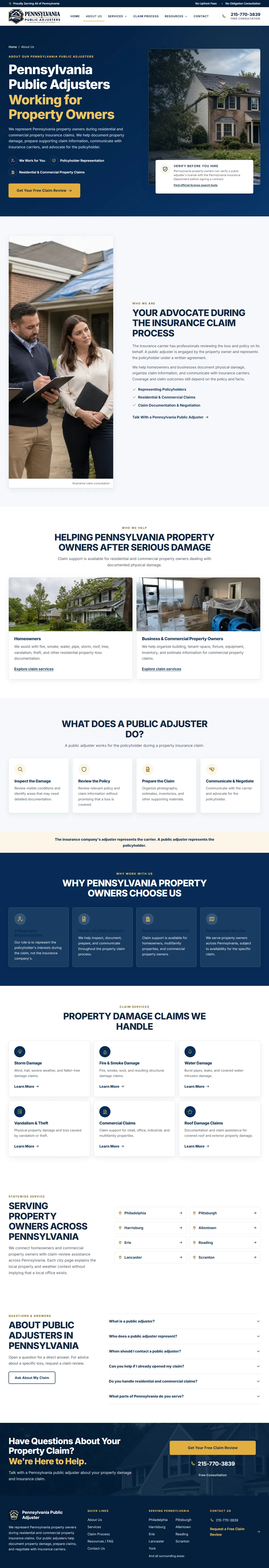 Pennsylvania Public Adjuster, About page