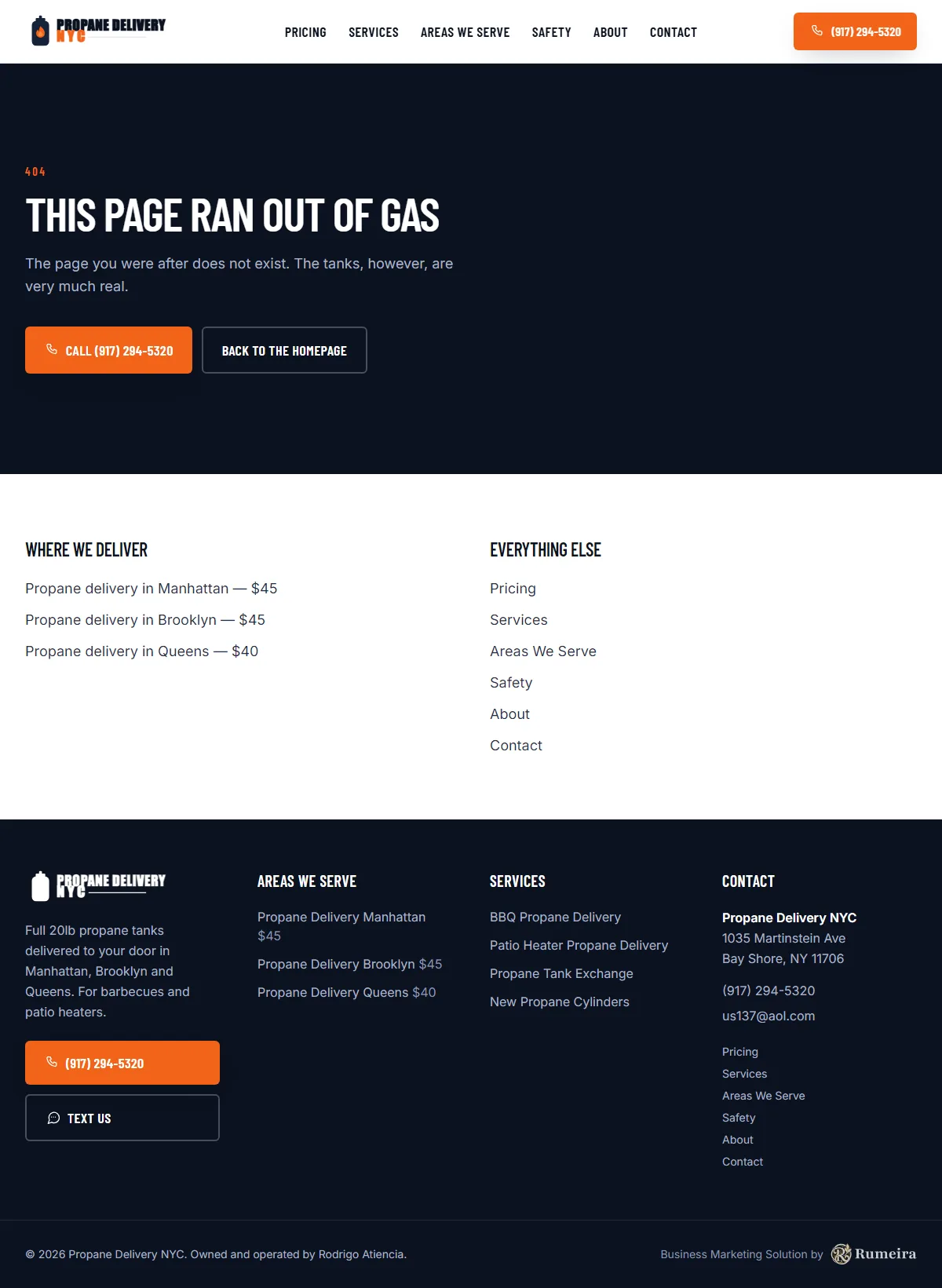 Propane Delivery NYC, Pricing page