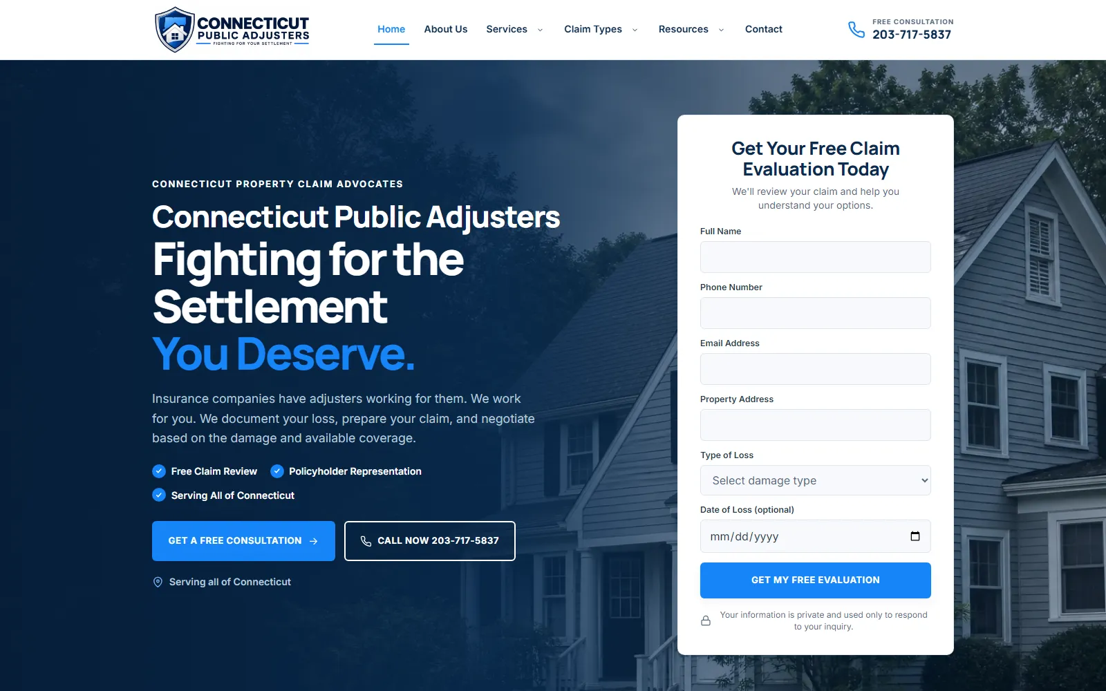 Public Adjuster Connecticut homepage hero