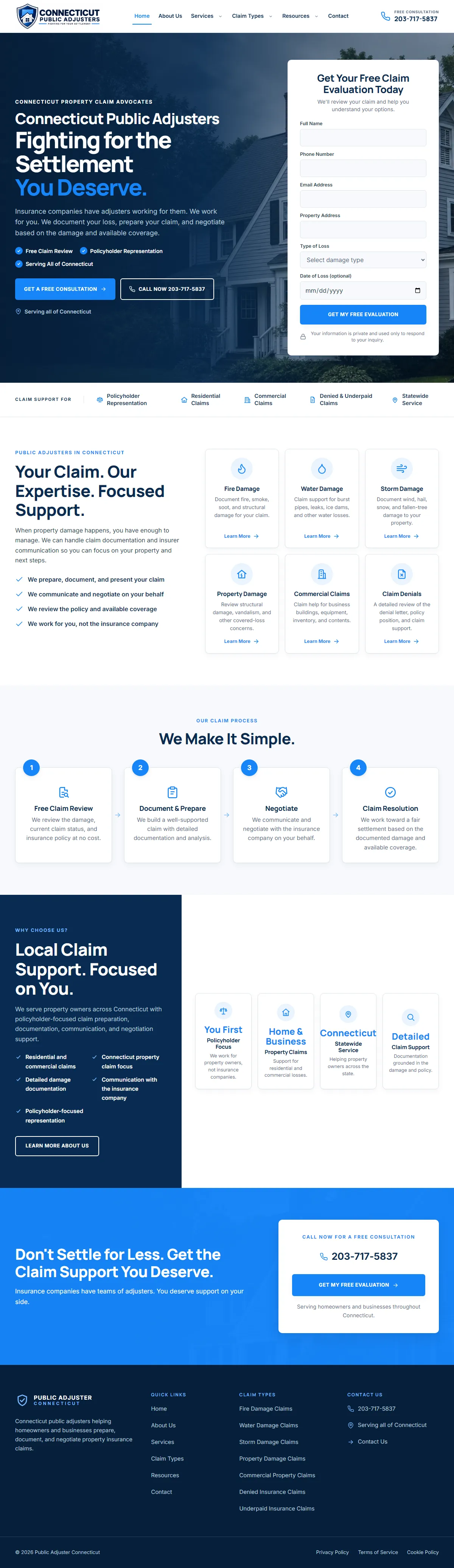 Public Adjuster Connecticut, Home page