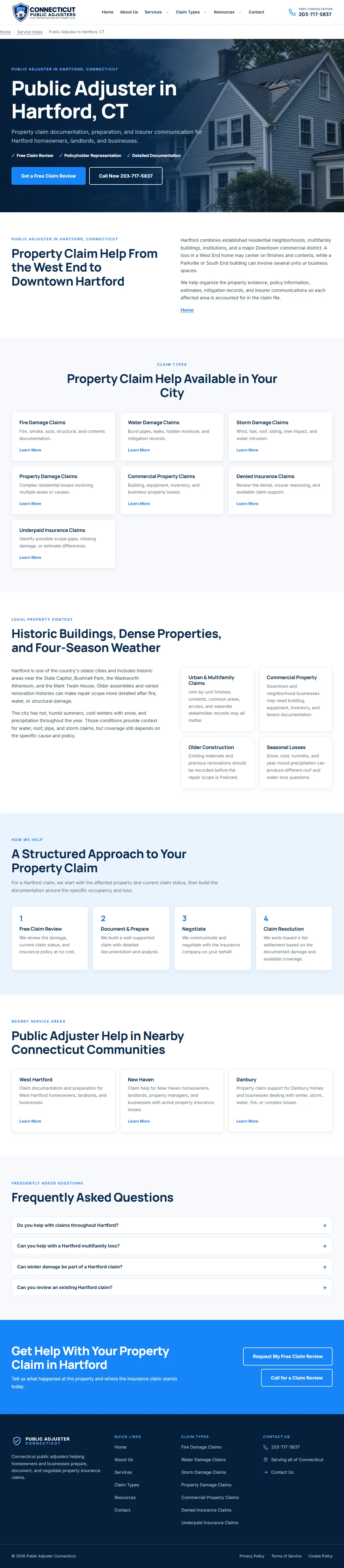 Public Adjuster Connecticut, Hartford page