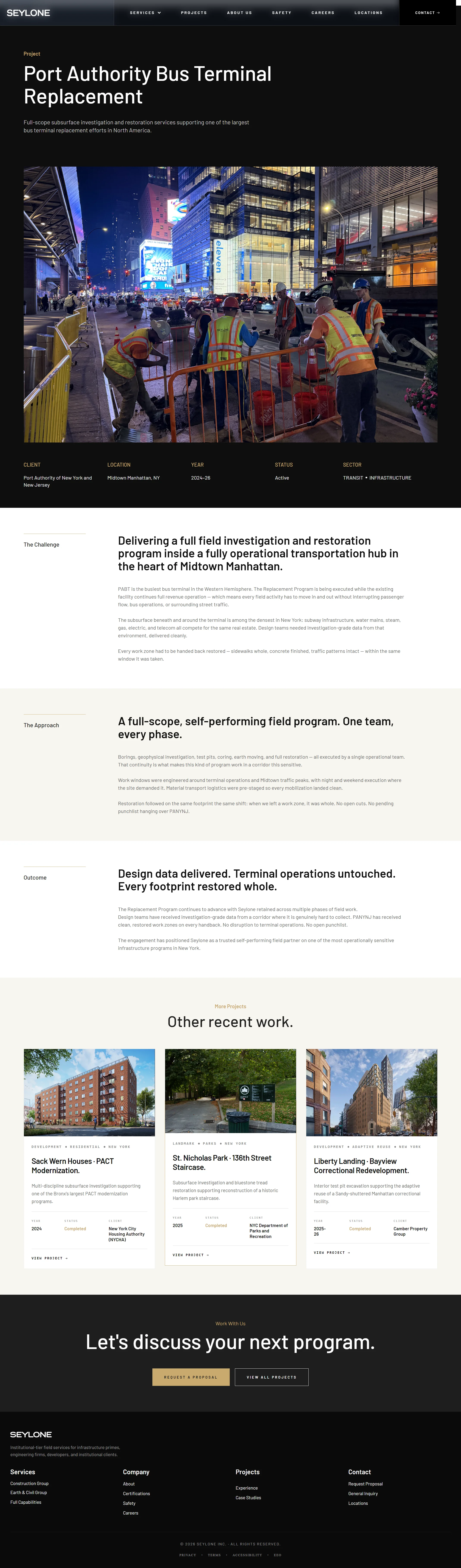 Seylone, Project detail page