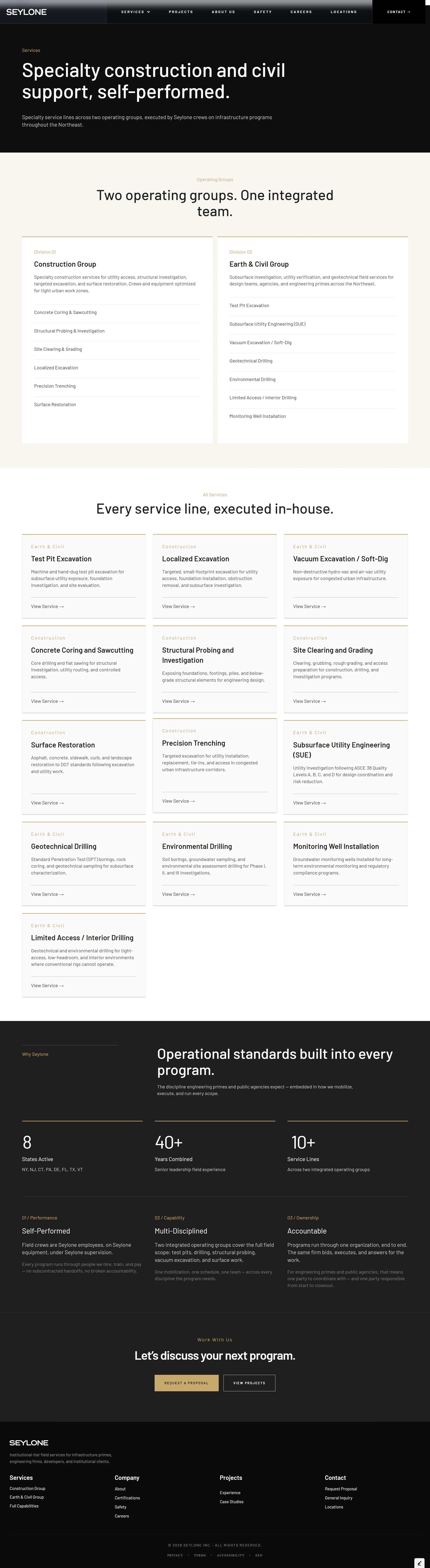 Seylone, Services page