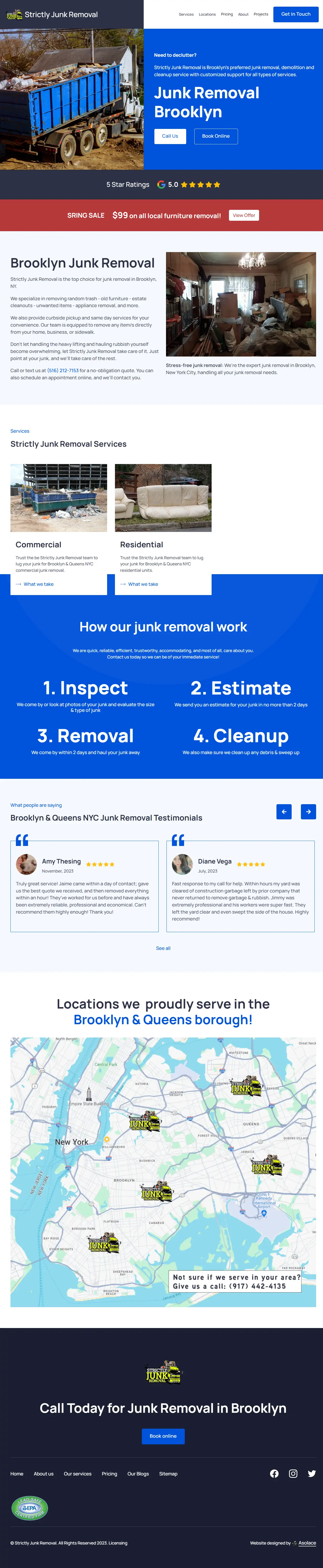 Strictly Junk Removal, Home page