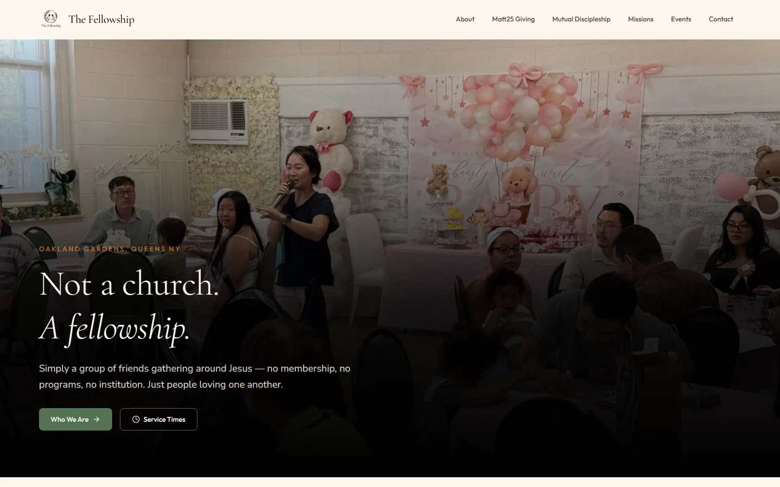 The Fellowship homepage hero