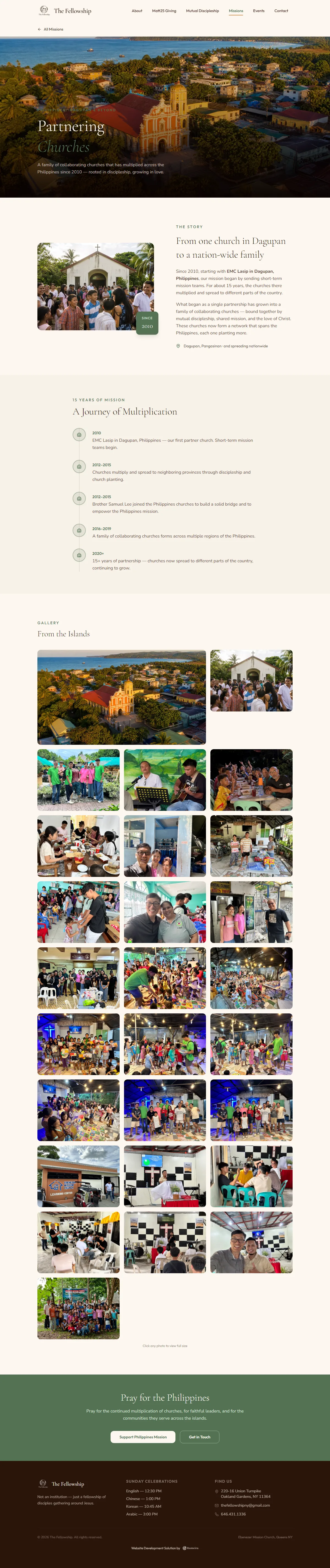 The Fellowship, Mission: Philippines page
